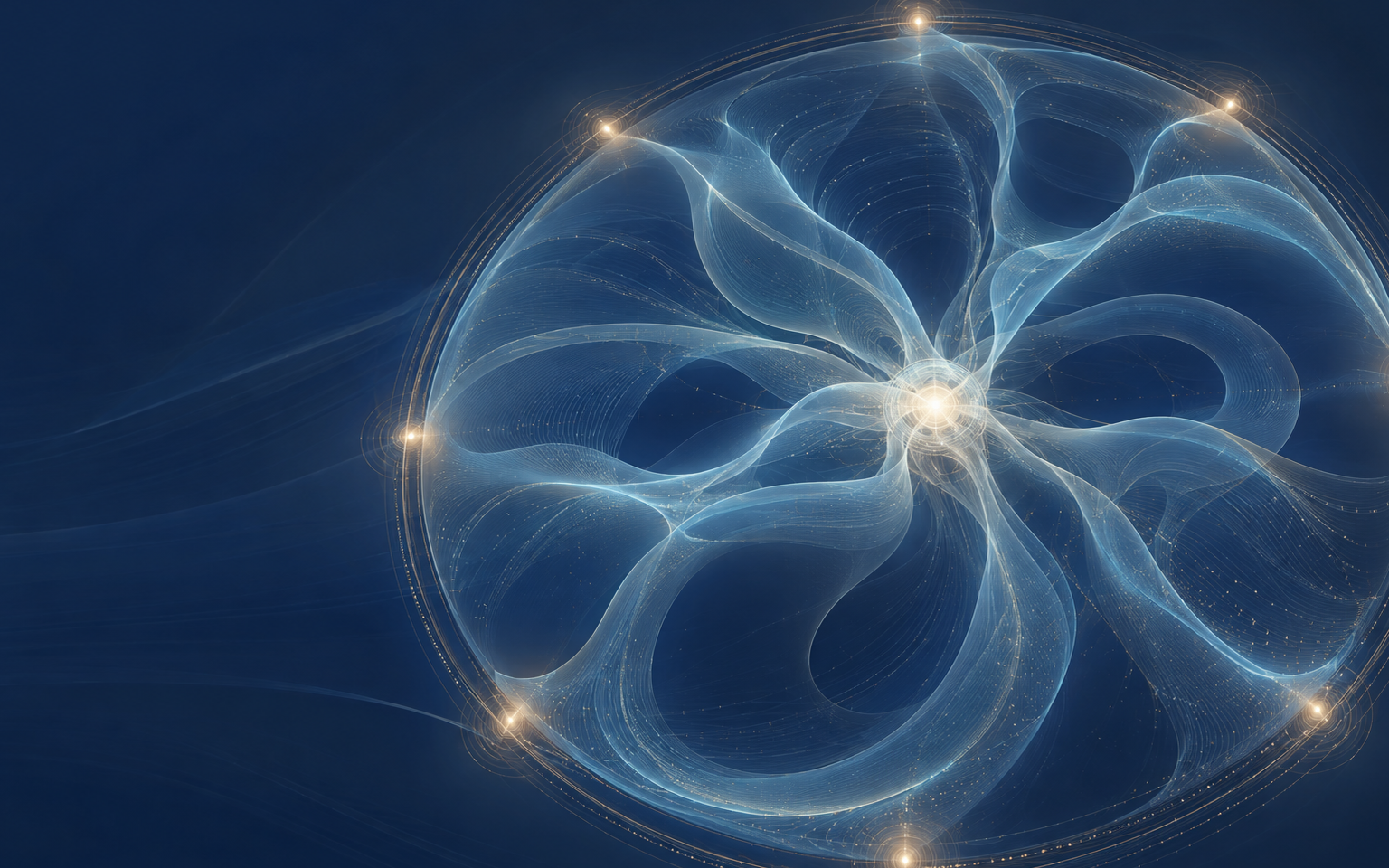 Broad luminous lobes connecting a coherence core to an outer ring
